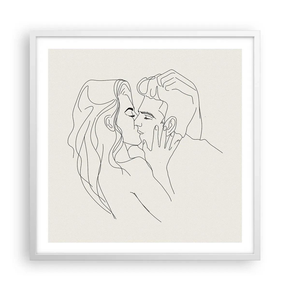Affiche dans un cadre blanc - Poster - Enlacé de sentiment - 60x60 cm
