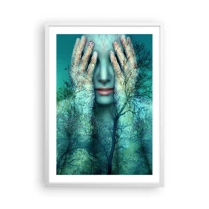 Affiche dans un cadre blanc - Poster - immergé dans l'azur - 50x70 cm