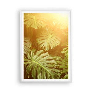 Affiche dans un cadre blanc - Poster - Se fondre dans la verdure - 70x100 cm