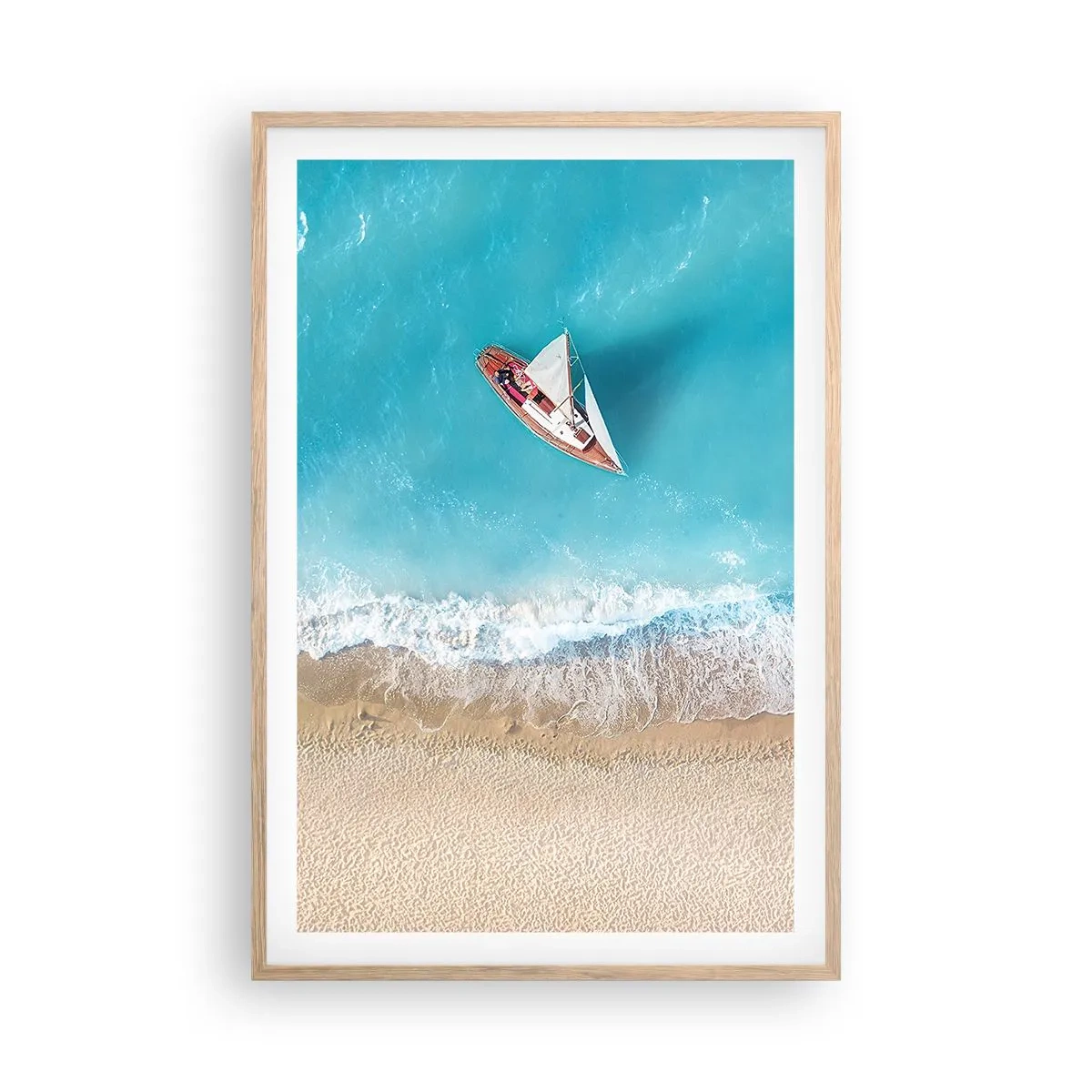 Affiche dans un chêne clair - Poster - A la frontière de l'azur et de l'or - 61x91 cm