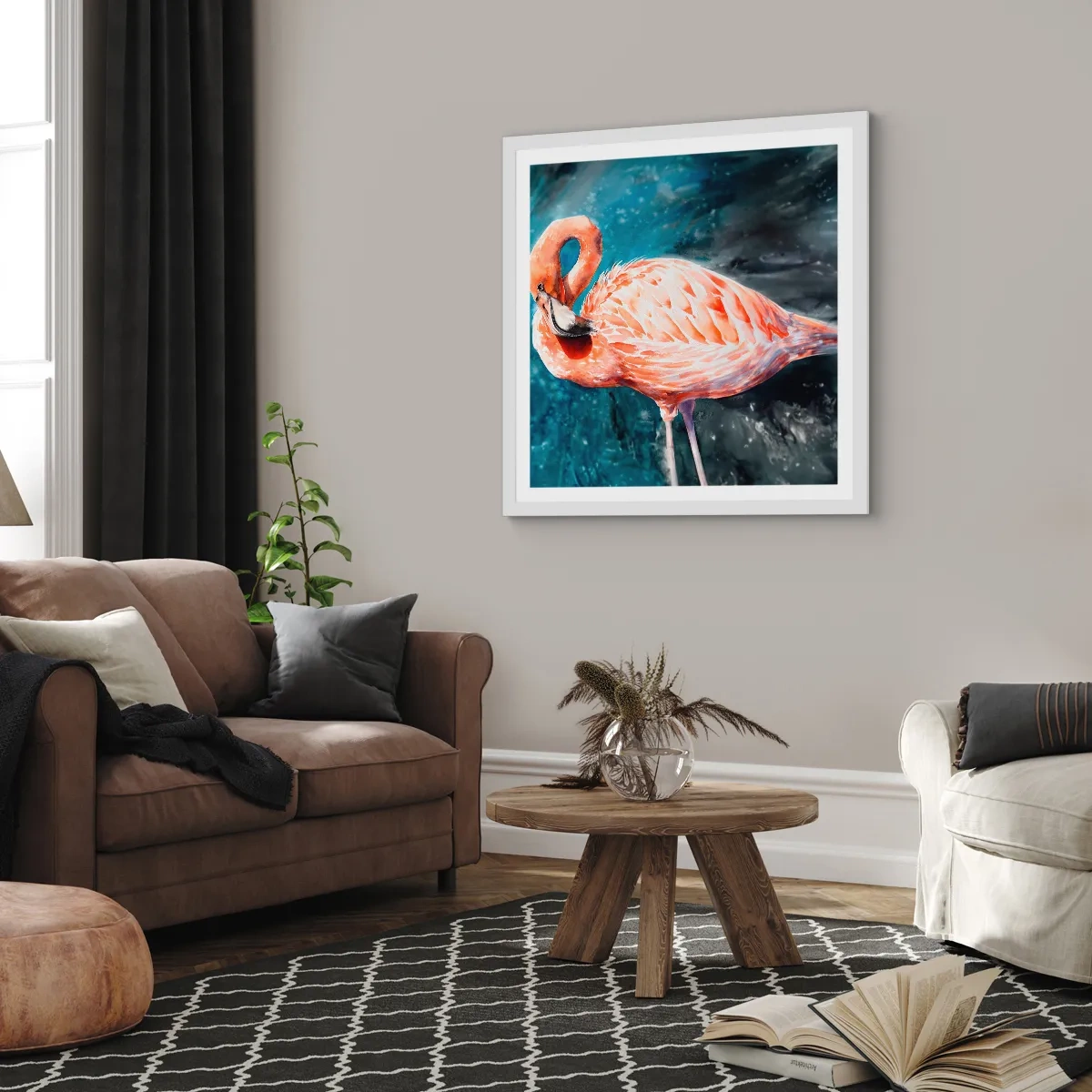 Affiche dans un cadre blanc - Poster - Décoratif par nature - 50x50 cm