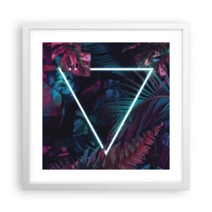 Affiche dans un cadre blanc - Poster - Jardin de style disco - 40x40 cm