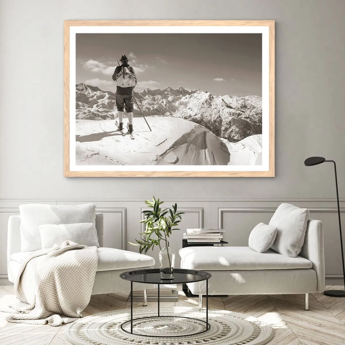Affiche dans un chêne clair - Poster - Toutes les mêmes ces montagnes - 70x50 cm