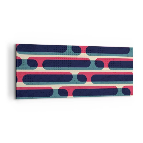 Impression sur toile - Image sur toile - Motif géométrique rétro aux couleurs pastel - 120x50cm - En profondeur et sur l'avant - Décoration murale moderne pour le salon et la chambre ARTTOR