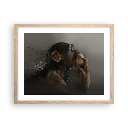 Affiche dans un chêne clair - Poster - Certainement un penseur - 50x40 cm