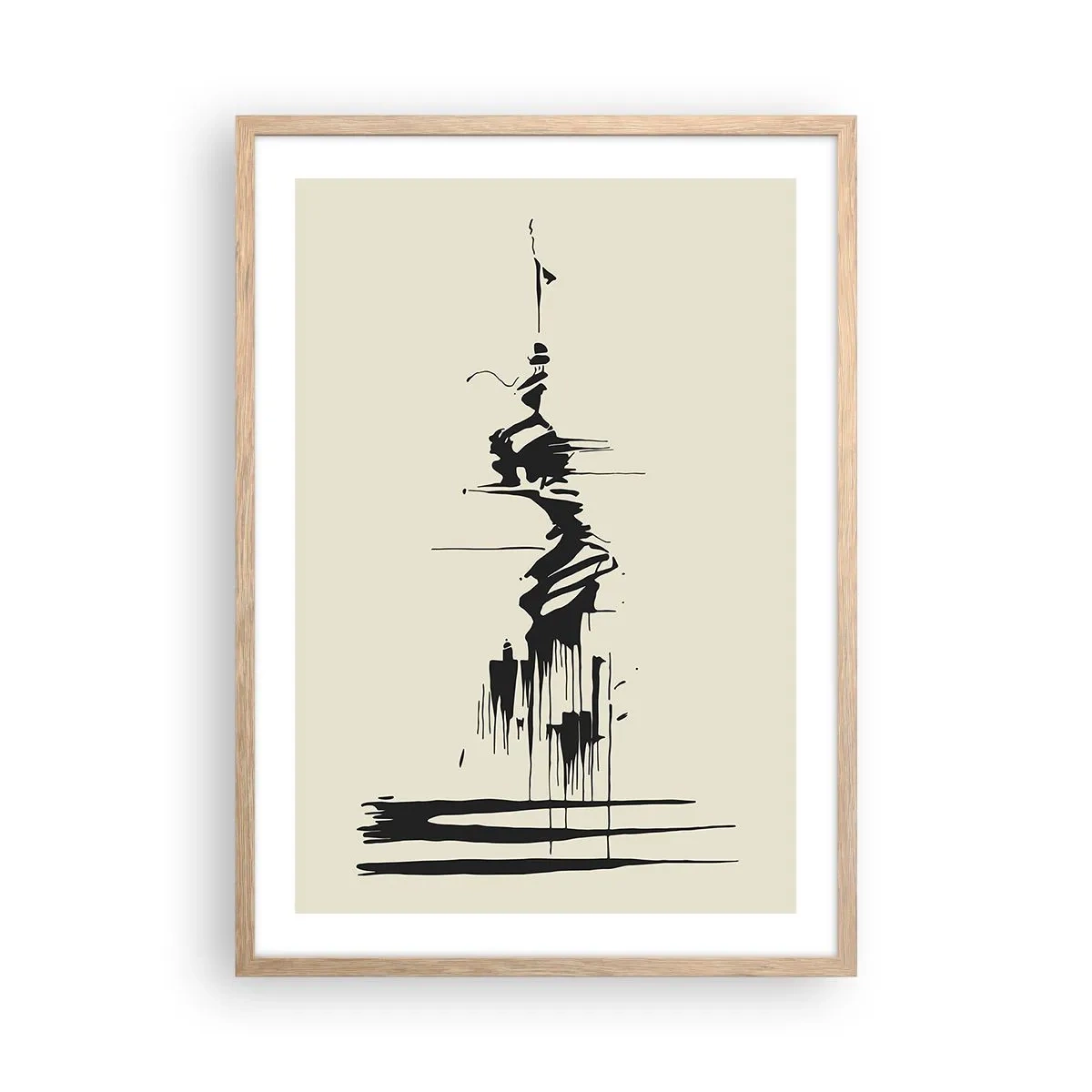 Affiche dans un chêne clair - Poster - Abstraction hâtive - 50x70 cm