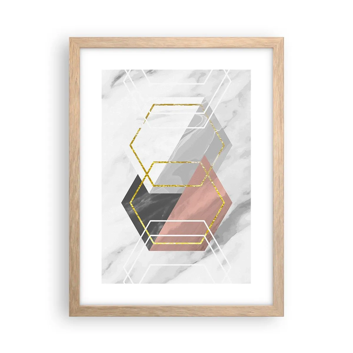 Affiche dans un chêne clair - Poster - Composition en chaîne - 30x40 cm