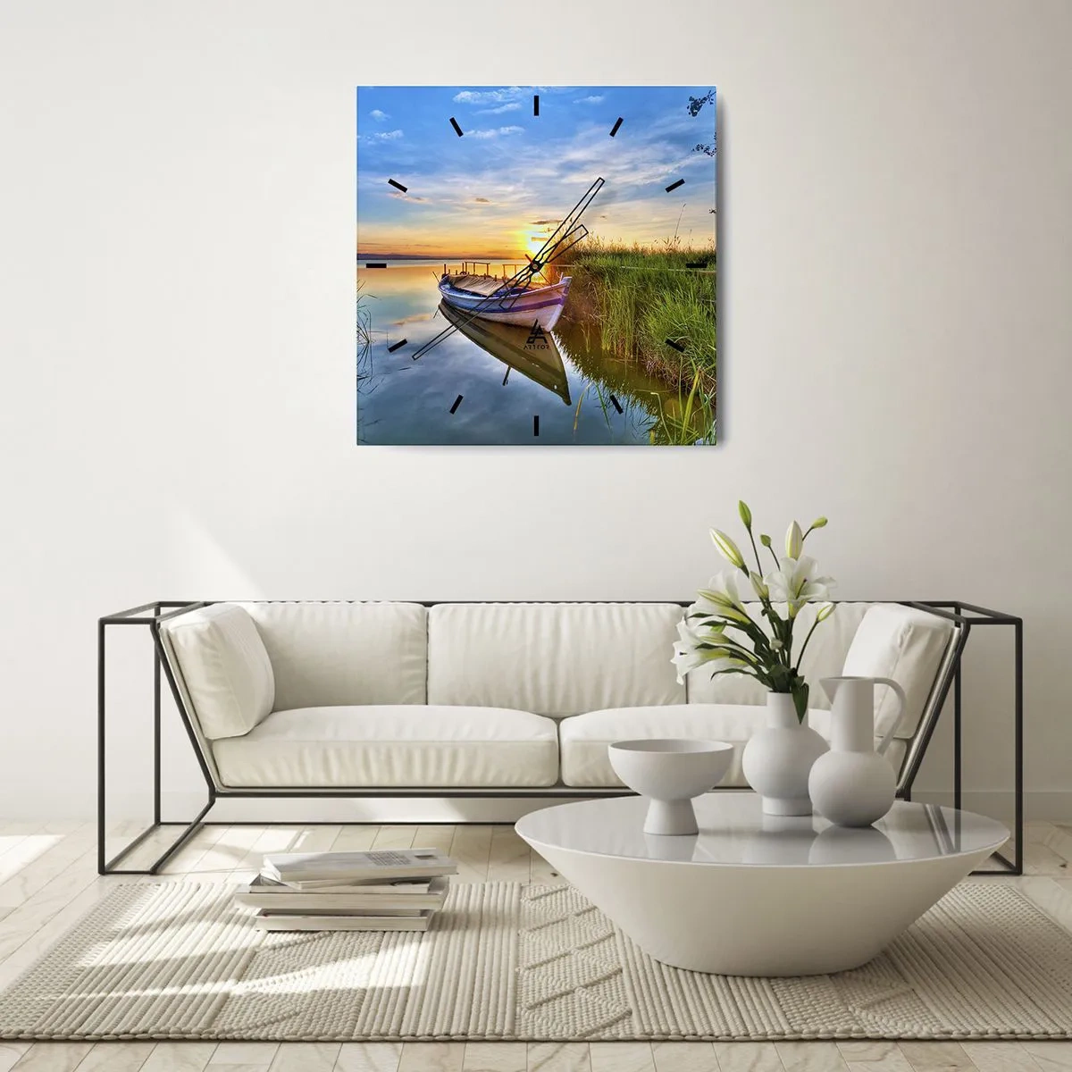 Horloge murale - Pendule murale - La crique où les rêves deviennent réalité - 40x40 cm