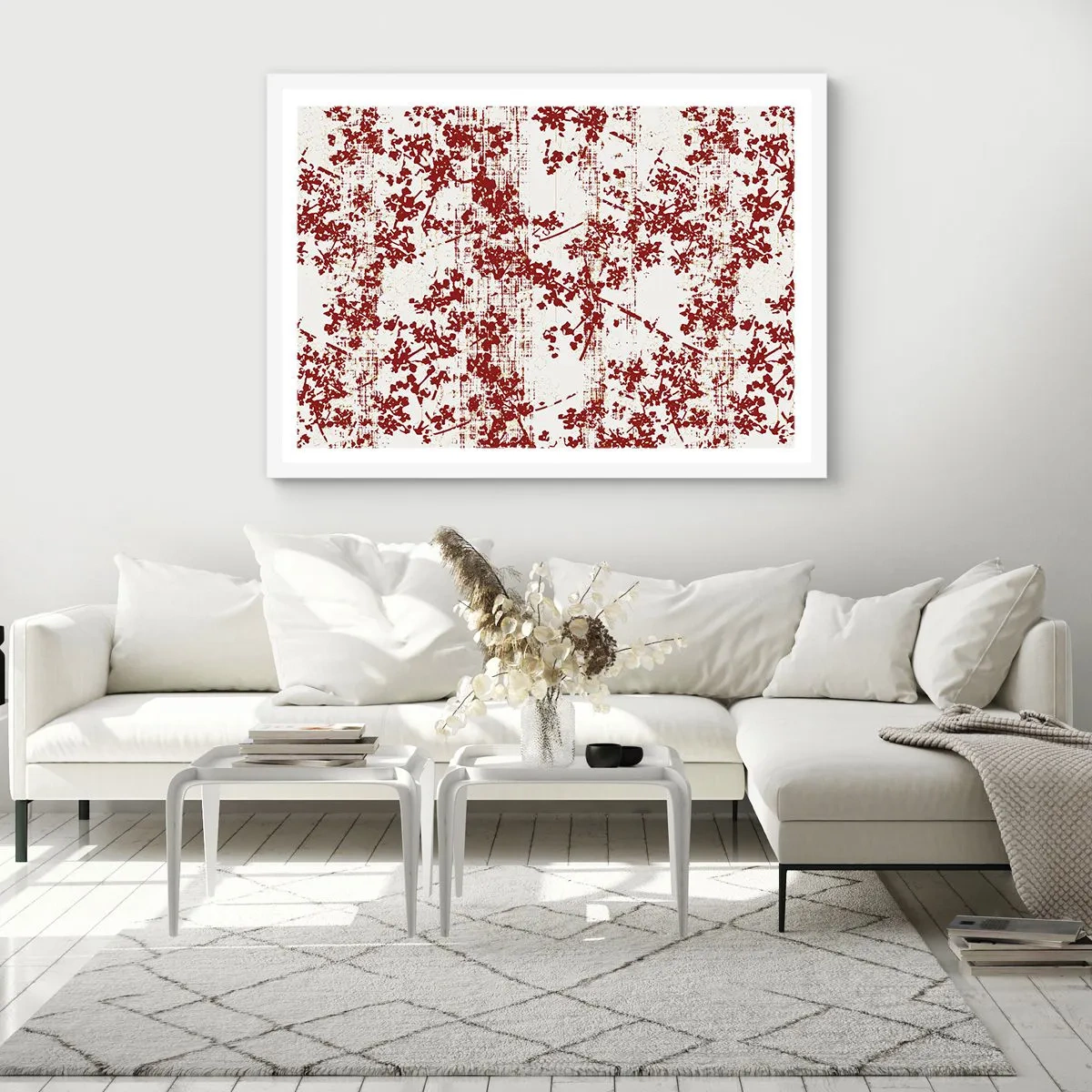 Affiche dans un cadre blanc - Poster - Comme un calicot ancien - 100x70 cm