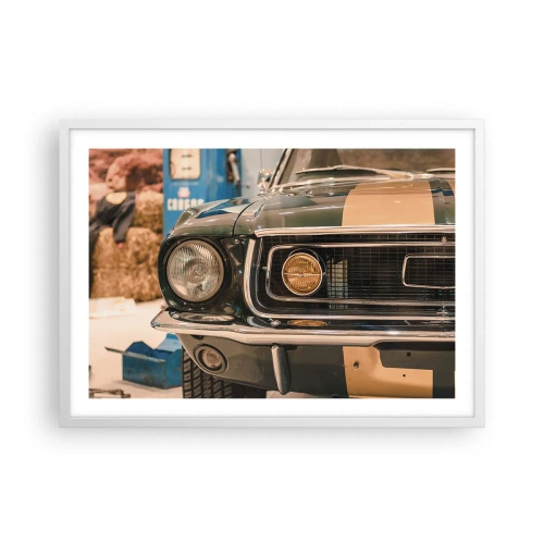 Affiche dans un cadre blanc - Poster - Rencontre avec une légende - 70x50 cm