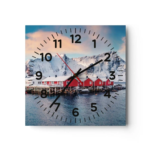 Horloge murale - Pendule murale - Retraite dans le nord - 30x30 cm