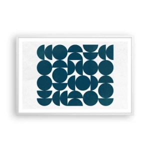 Affiche dans un cadre blanc - Poster - Cercles et demi-cercles - 91x61 cm