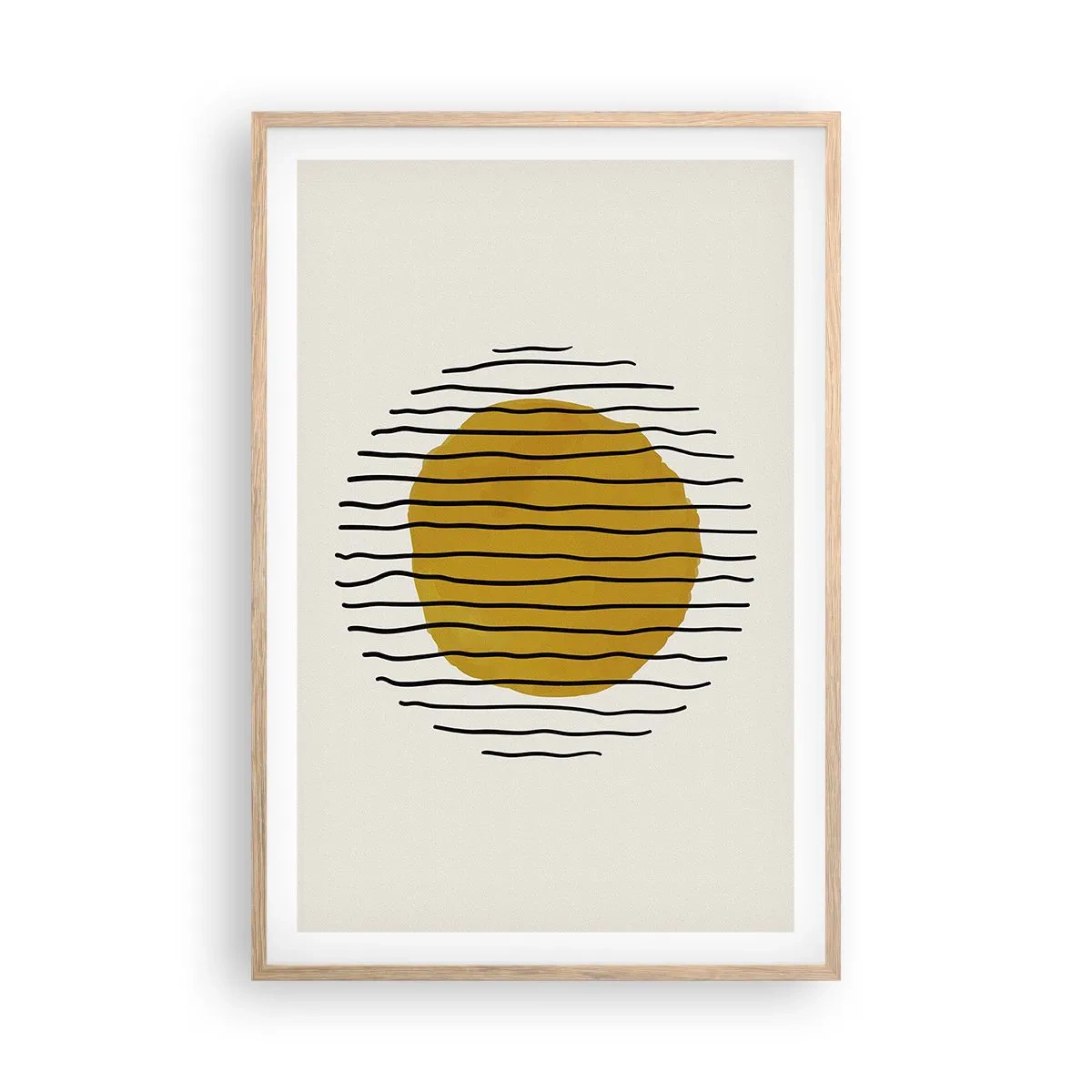 Affiche dans un chêne clair - Poster - Abstraction tremblante de chaleur - 61x91 cm