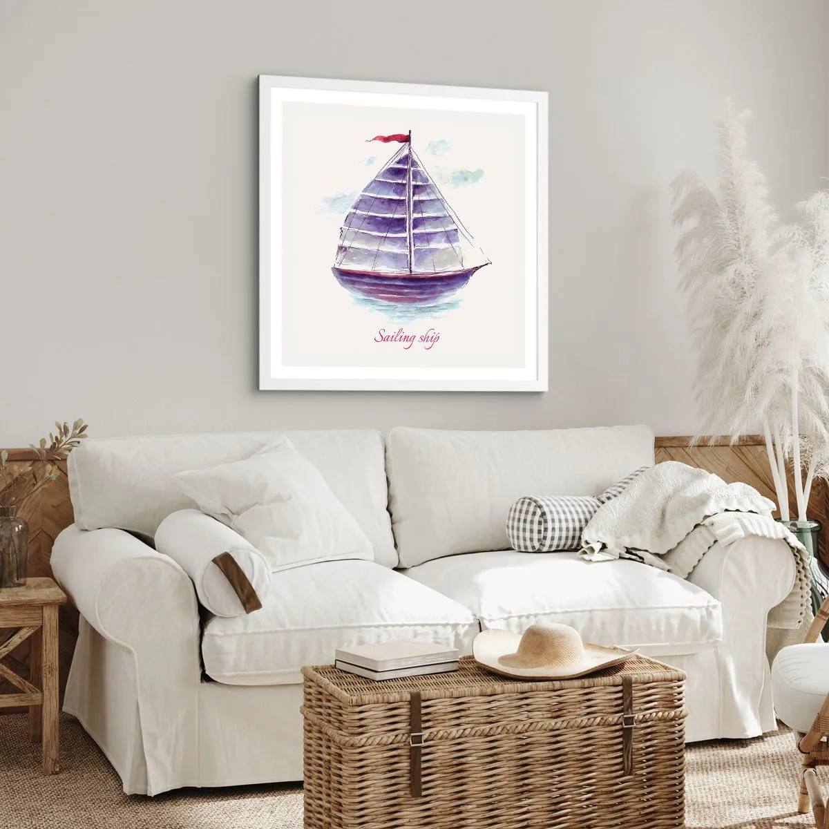 Affiche dans un cadre blanc - Poster - Plein de voiles et d’eau calme - 40x40 cm