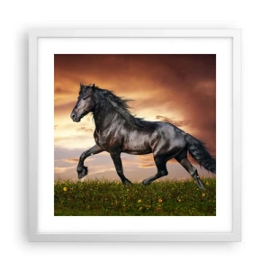 Affiche dans un cadre blanc - Poster - Livres noirs - 40x40 cm