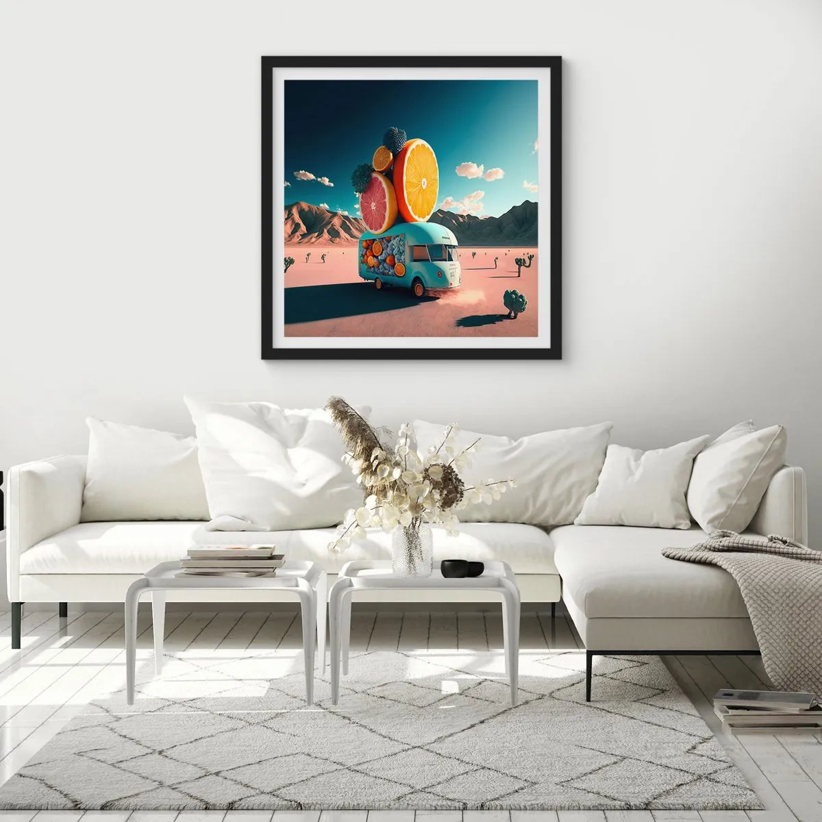 Affiche dans un cadre noir - Poster - Le goût des vacances - 50x50 cm