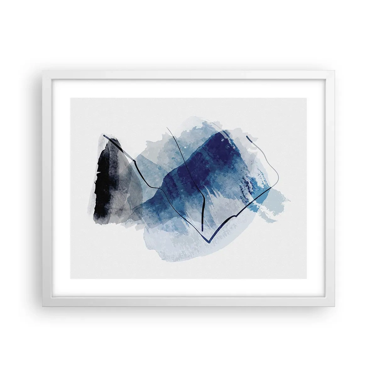 Affiche dans un cadre blanc - Poster - Montagne de glace - 50x40 cm