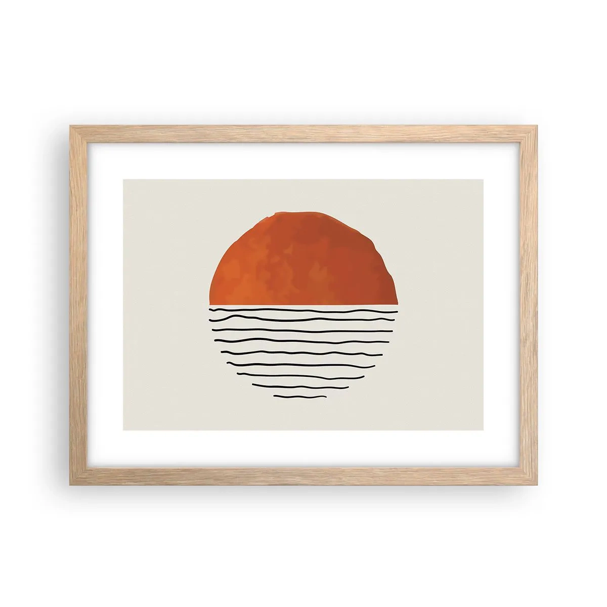Affiche dans un chêne clair - Poster - Dans un climat japonnais - 40x30 cm