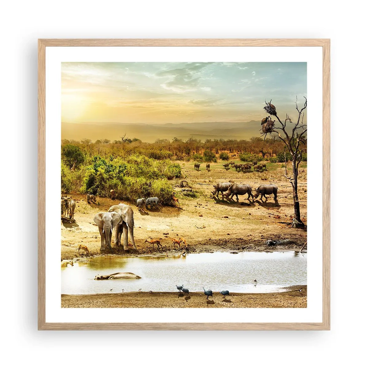 Affiche dans un chêne clair - Poster - "Et d'Eden coulait une rivière..." - 60x60 cm