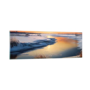 Impression sur verre - Image sur verre - Coucher de soleil d'hiver - 90x30 cm