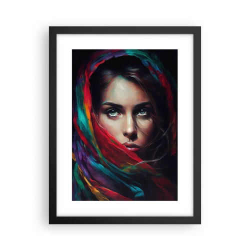 Affiche dans un cadre noir - Poster - Mystère aux yeux verts - 30x40 cm