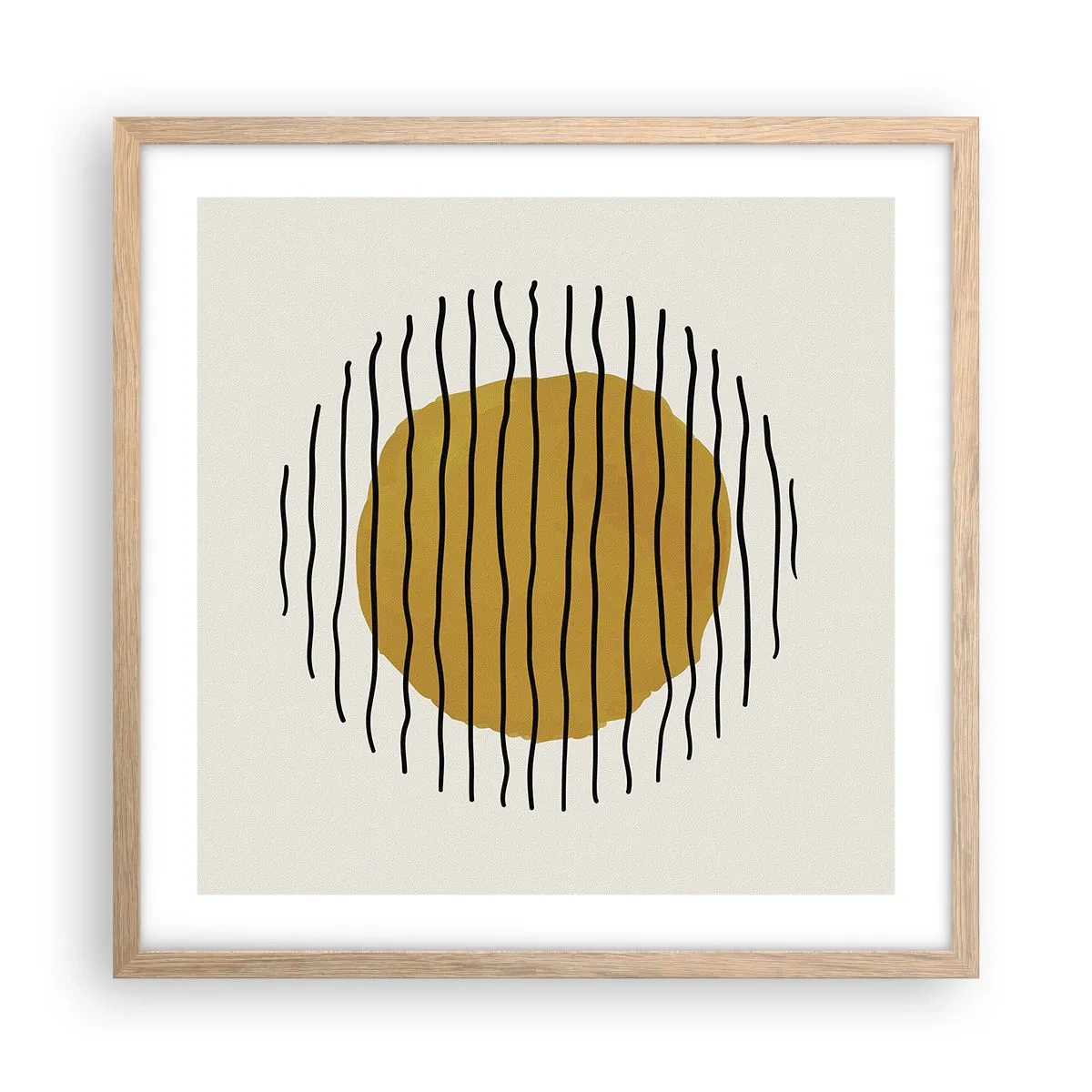Affiche dans un chêne clair - Poster - Abstraction tremblante de chaleur - 50x50 cm