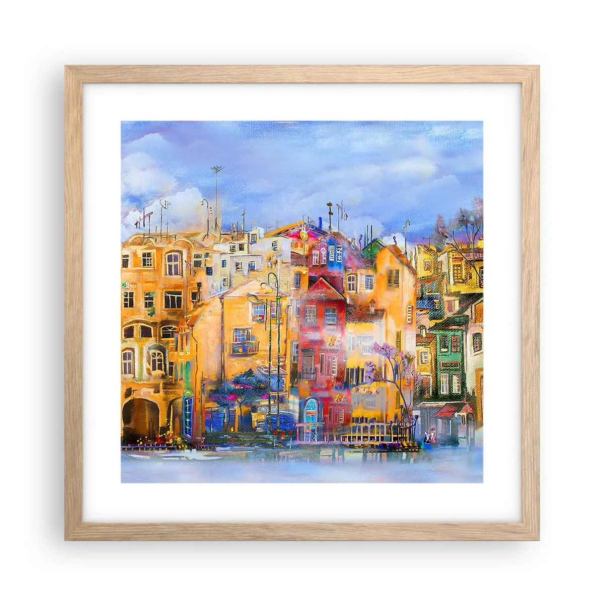 Affiche dans un chêne clair - Poster - Nous sommes ensemble - 40x40 cm