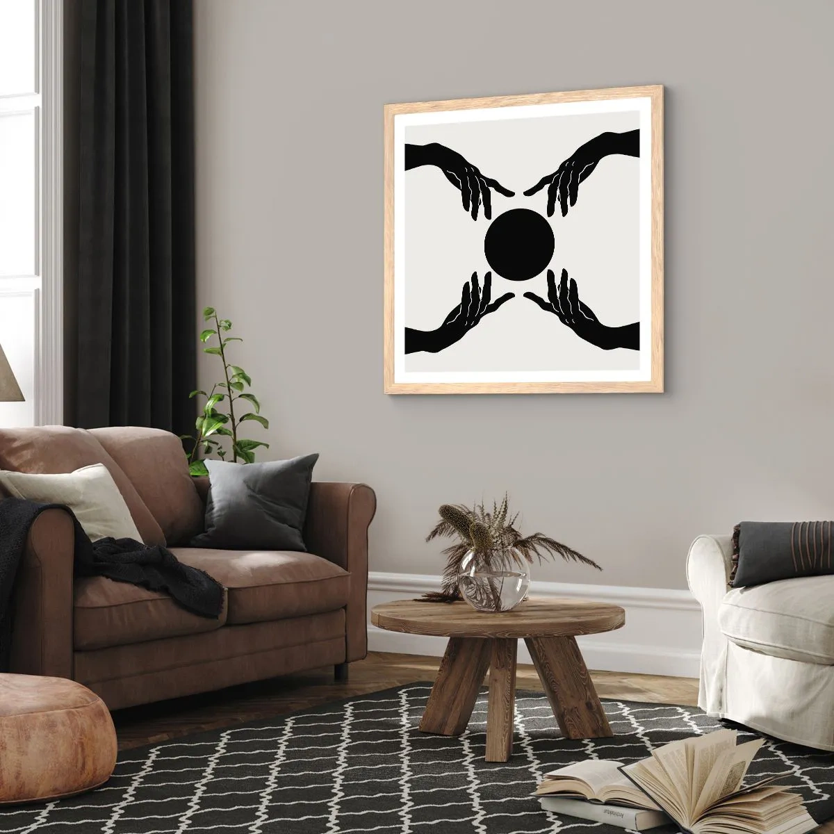 Affiche dans un chêne clair - Poster - Signe secret - 60x60 cm