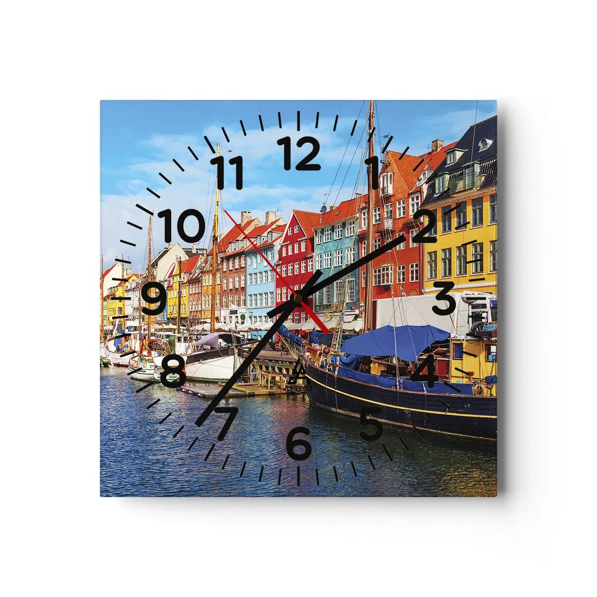 Horloge murale - Pendule murale - Quai joyeux - 40x40 cm