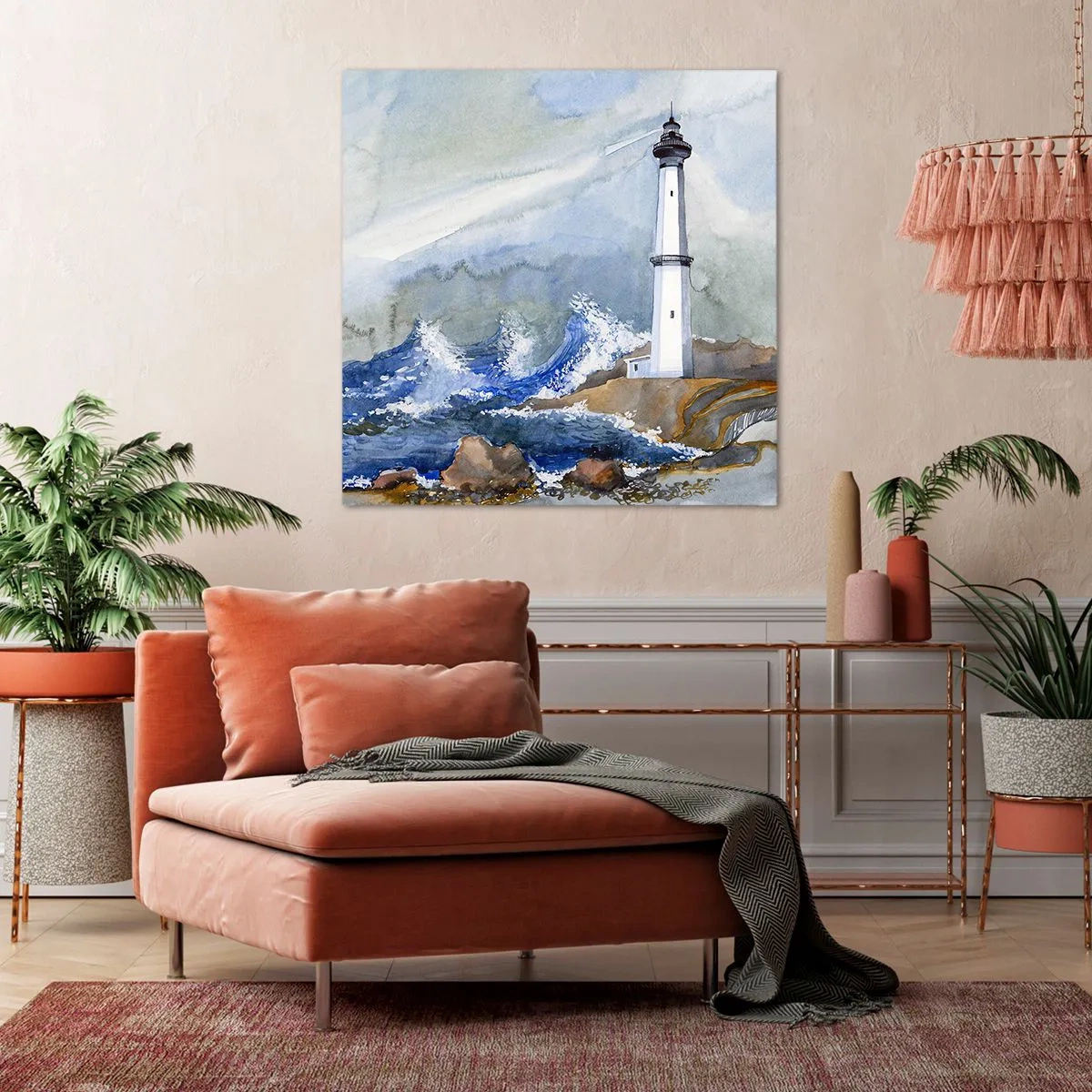 Impression sur toile - Image sur toile - Contre l'obscurité et la tempête - 50x50 cm