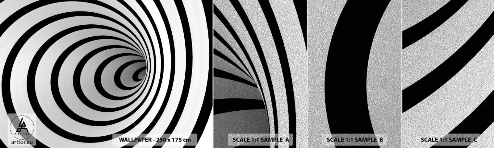 Échantillon de Papier Peint Premium Sand - Tu ne peux pas y résister aussi ? - Abstraction, 3D, Vortex - 100x30 cm