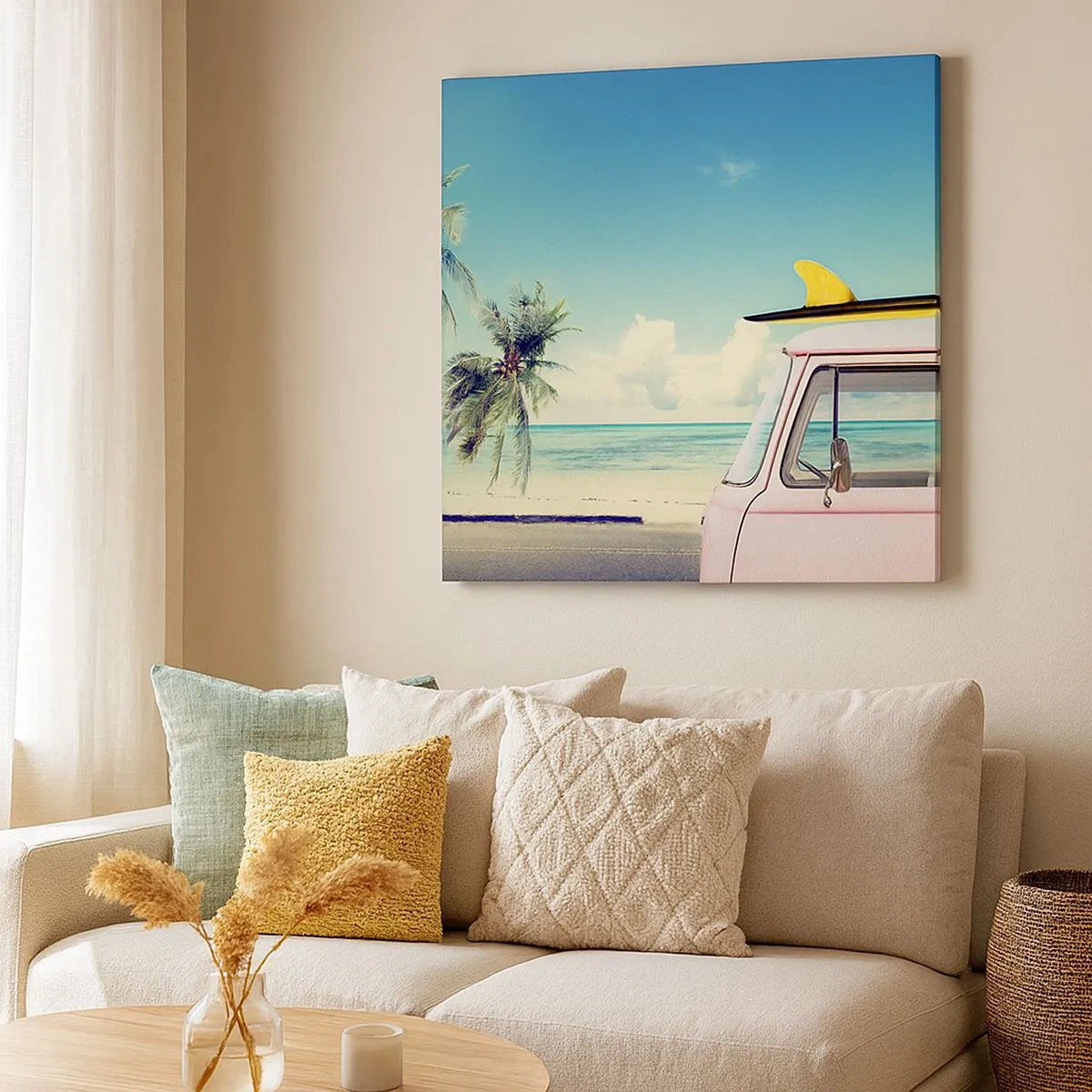 Impression sur toile - Image sur toile - Il est temps de commencer les vacances - 30x30 cm