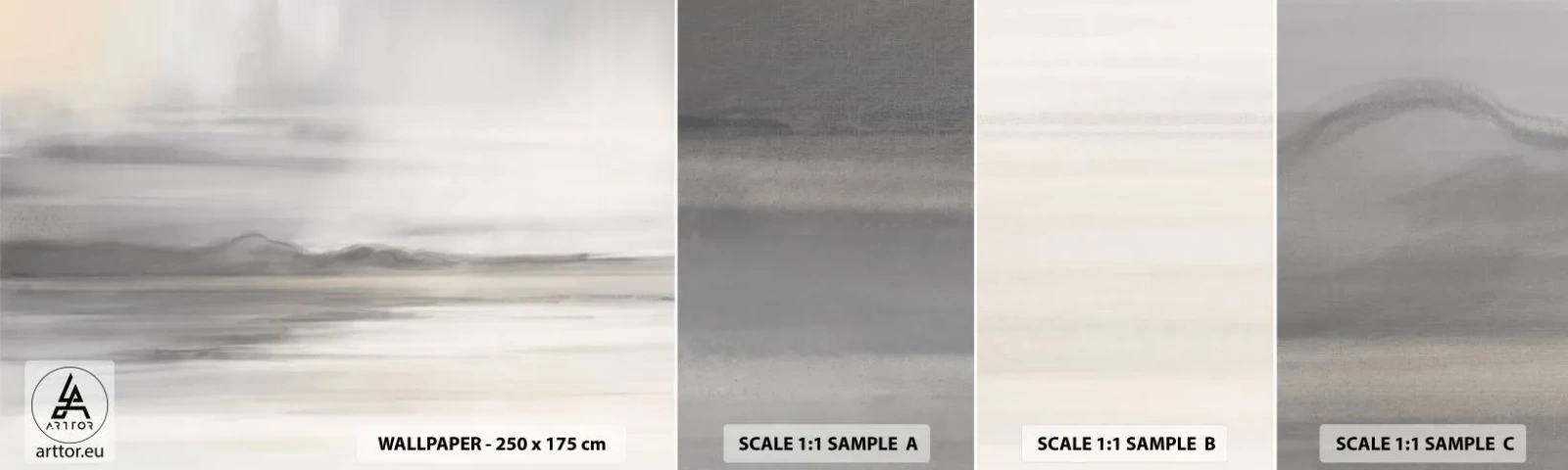 Échantillon de Papier Peint Autocollant Deluxe Sticker - Distance réfléchie - Brillant, Morceau, Abstraction - 100x30 cm