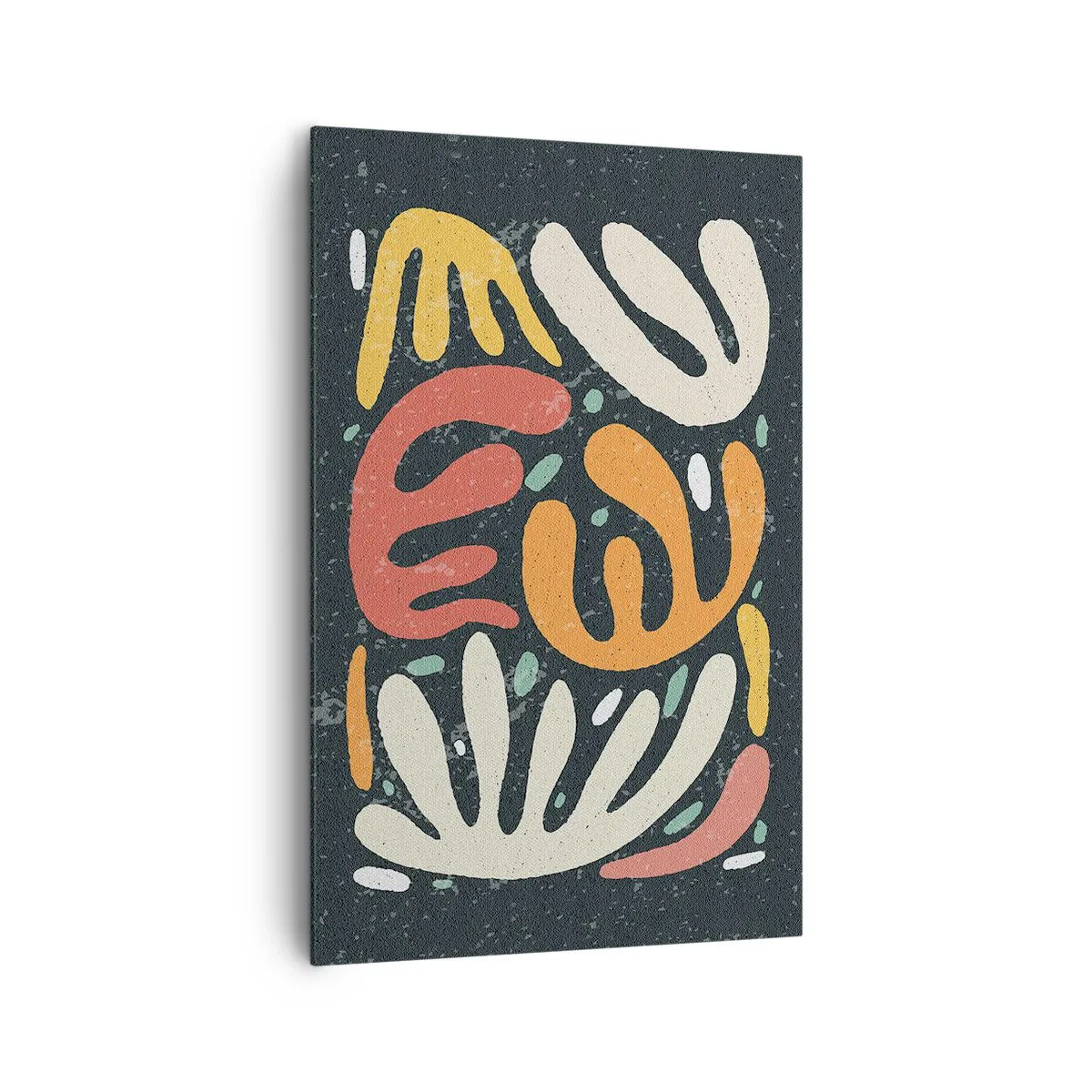 Impression sur toile - Image sur toile - Formes abstraites aux couleurs chaudes sur fond sombre - 80x120cm - Composition – Je suis sur le point de t'attraper - Décoration murale moderne pour le salon et la chambre ARTTOR