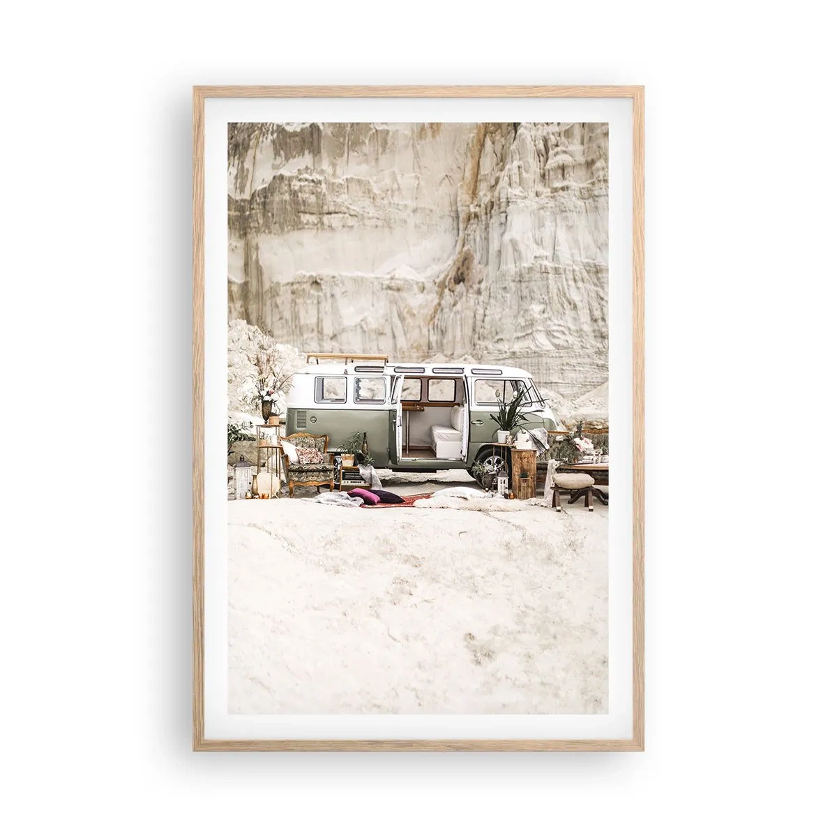 Affiche dans un chêne clair - Poster - Il est temps de commencer le voyage - 61x91 cm