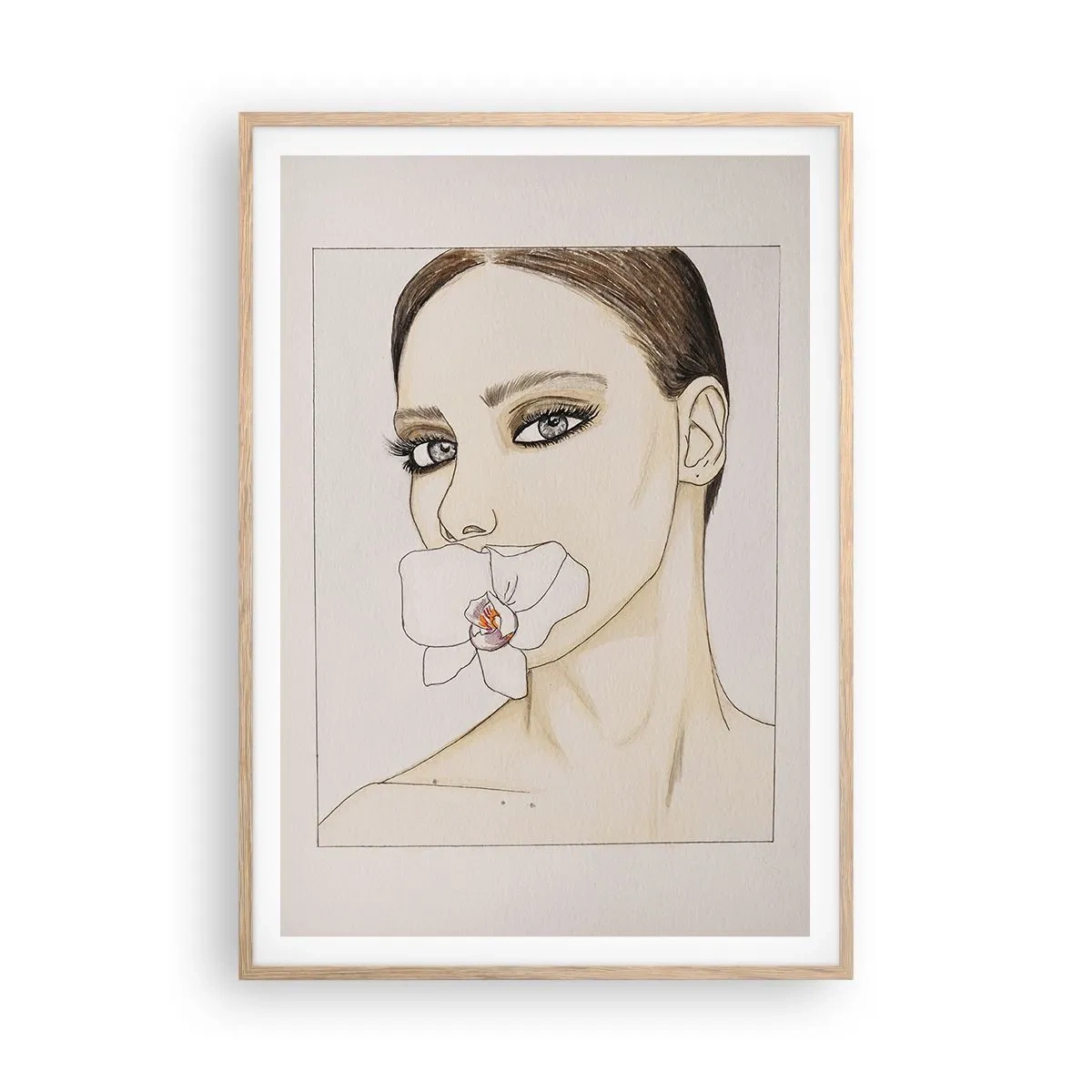Affiche dans un chêne clair - Poster - Symbole de l'élégance et de la beauté - 70x100 cm