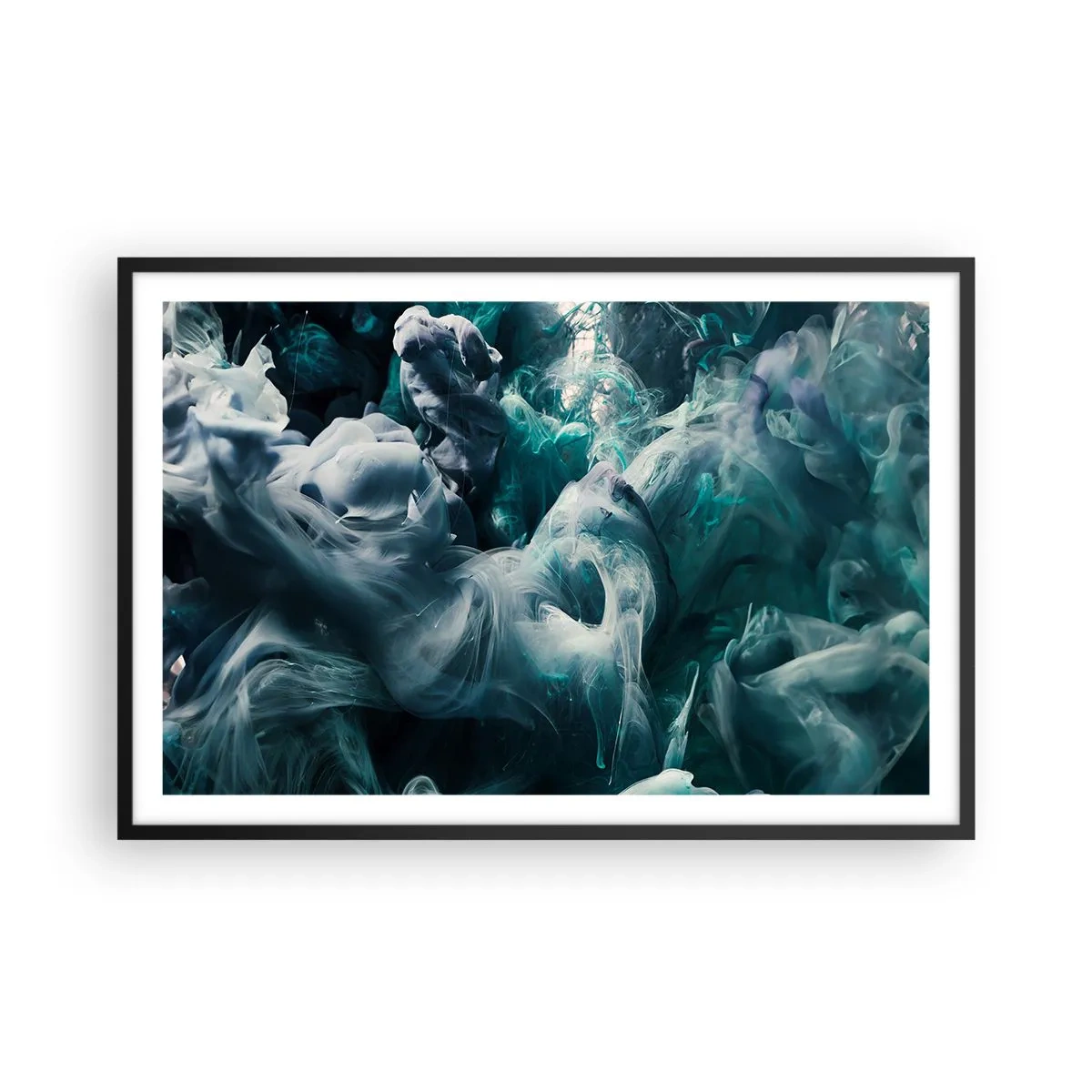 Affiche dans un cadre noir - Poster - Mouvement des couleurs - 91x61 cm