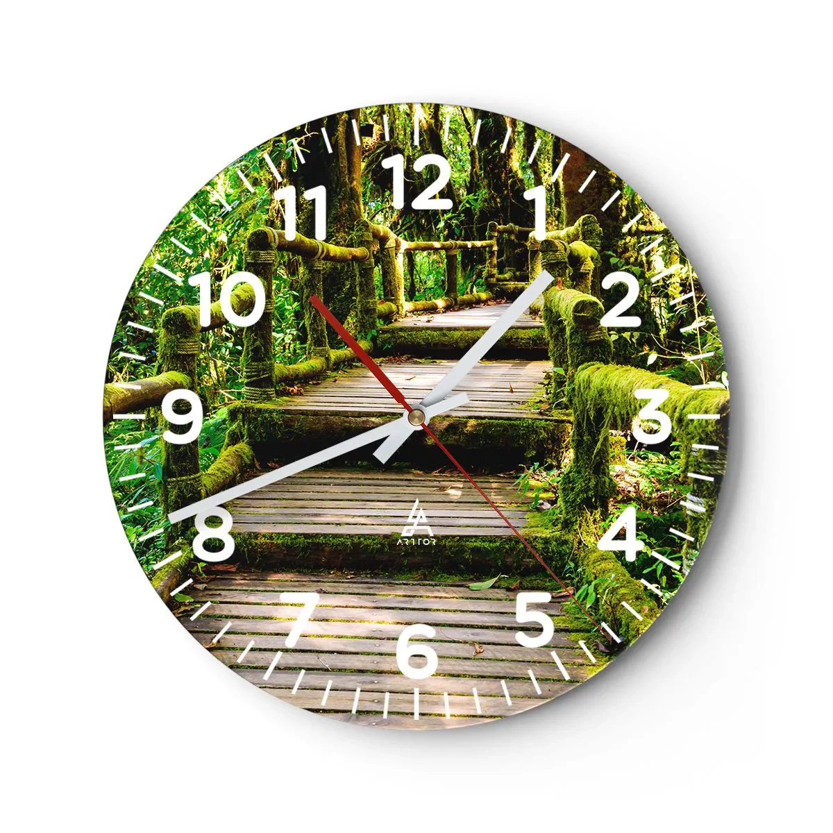 Horloge murale - Pendule murale - Un couloir de verdure - 30x30 cm