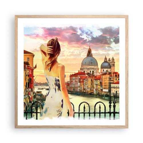 Affiche dans un chêne clair - Poster - Pour une aventure c'est uniquement dans ... - 60x60 cm