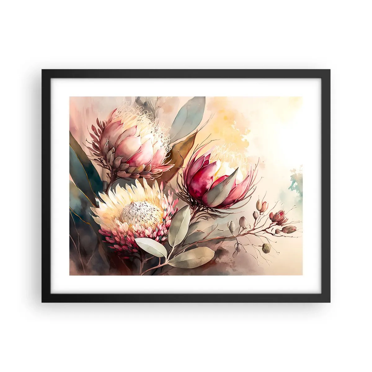 Affiche dans un cadre noir - Poster - De profil et de face - 50x40 cm