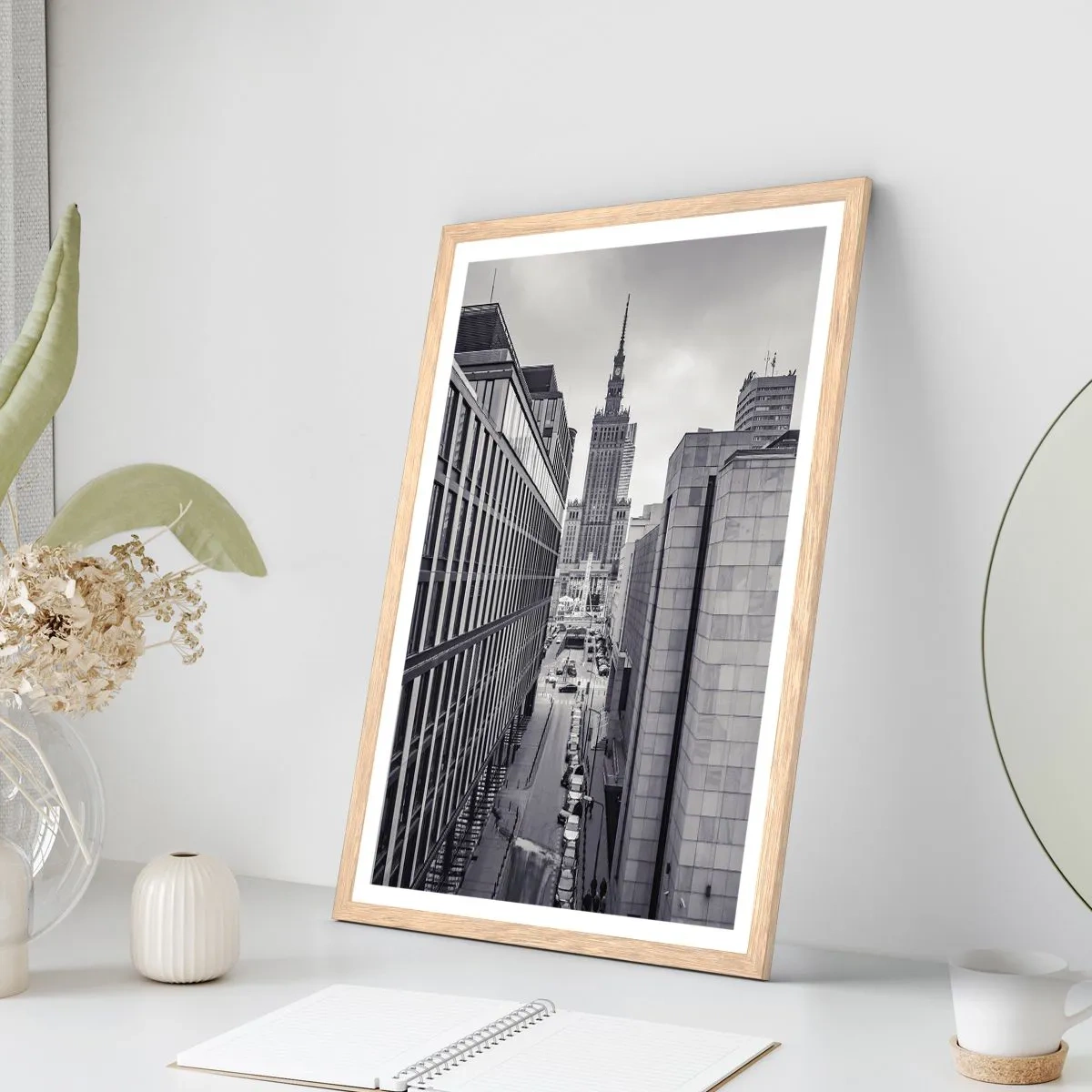 Affiche dans un chêne clair - Poster - Vallée de Varsovie - 70x100 cm