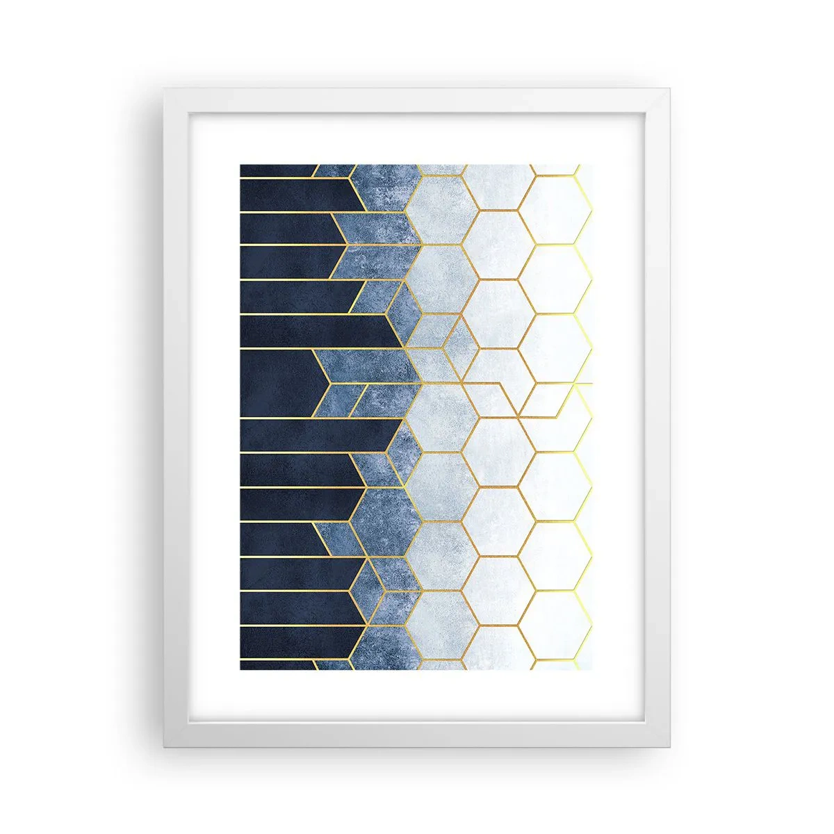 Affiche dans un cadre blanc - Poster - Composition en rythme syncopé - 30x40 cm