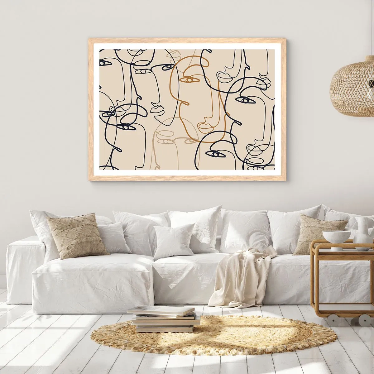 Affiche dans un chêne clair - Poster - Portrait multiplié - 100x70 cm