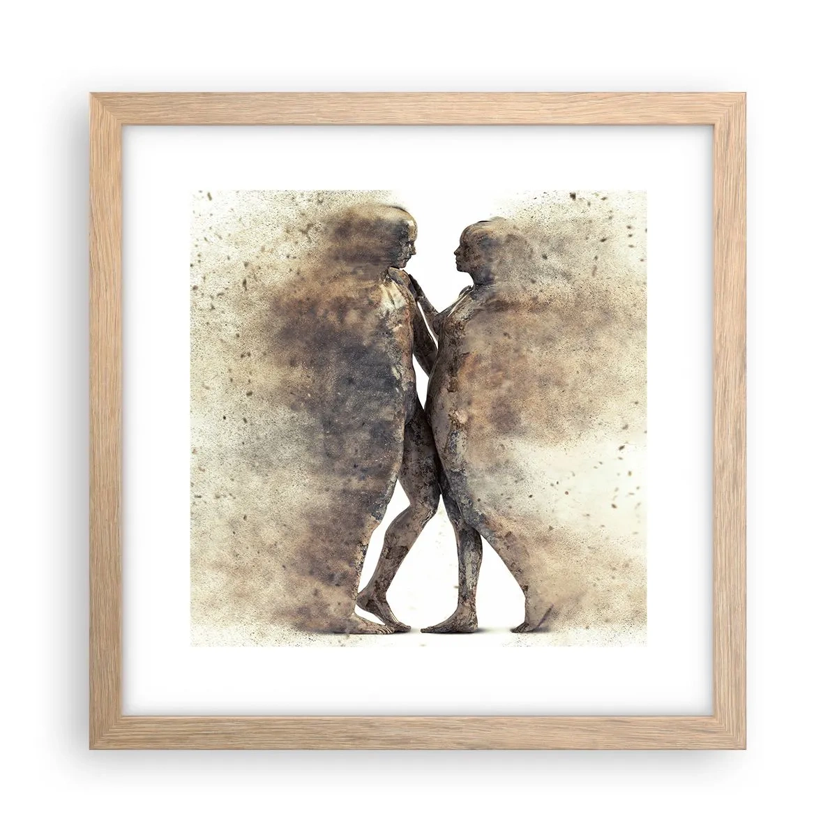 Affiche dans un chêne clair - Poster - Ils sont sortis de la poussière pour aimer - 30x30 cm