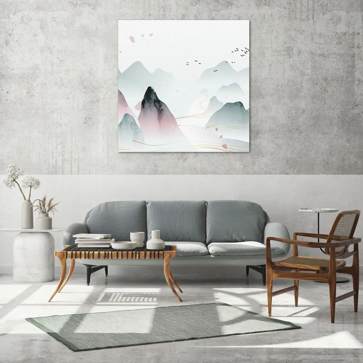 Impression sur verre - Image sur verre - Au-delà des sommets - 70x70 cm