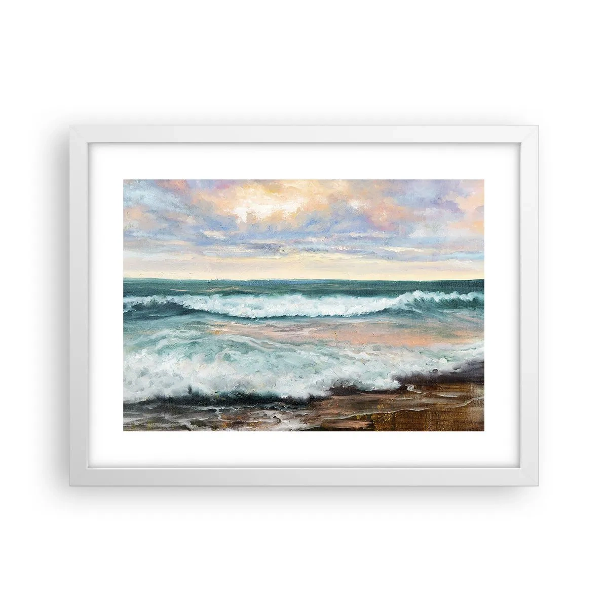 Affiche dans un cadre blanc - Poster - Ici tu adouciras ton âme - 40x30 cm