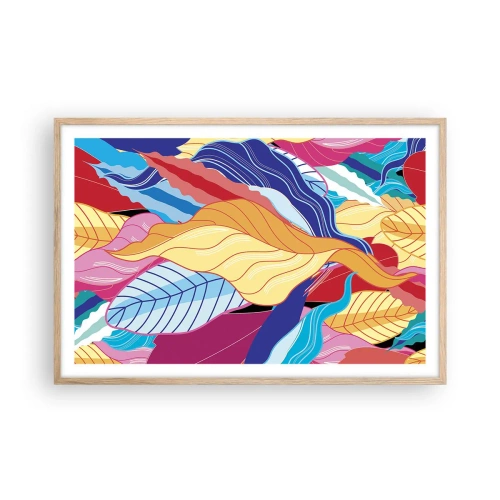 Affiche dans un chêne clair - Poster - Un désordre coloré - 91x61 cm