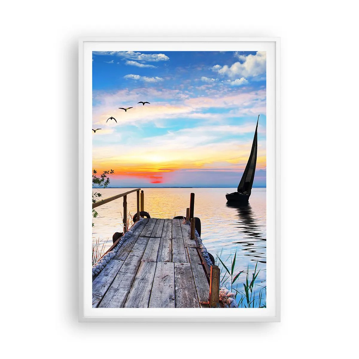 Affiche dans un cadre blanc - Poster - Bonsoir! - 70x100 cm