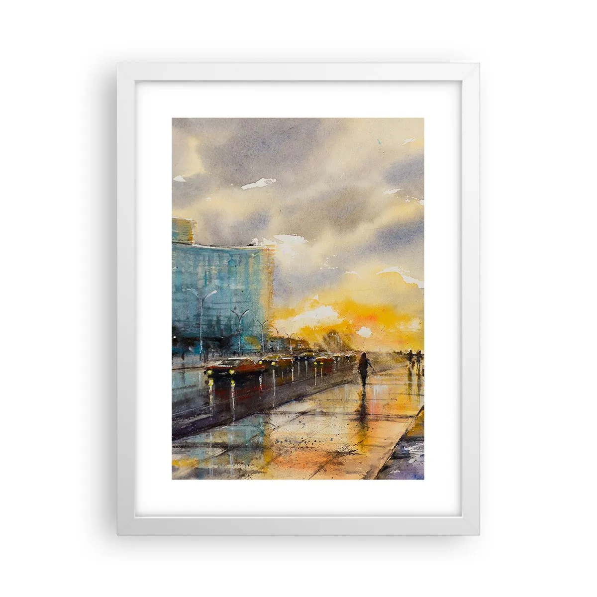 Affiche dans un cadre blanc - Poster - La vie sur le rivage - 30x40 cm