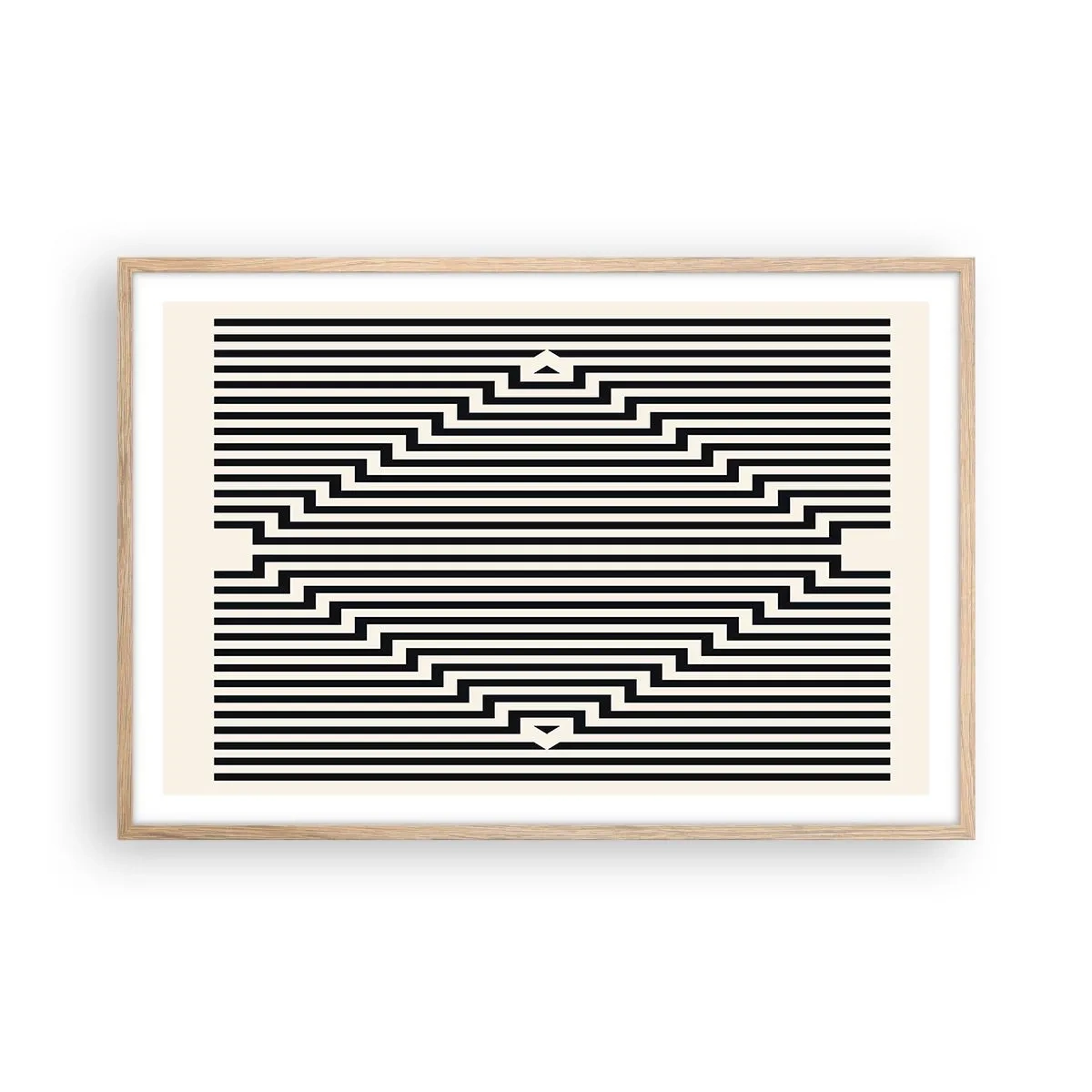 Affiche dans un chêne clair - Poster - Illusion géométrique - 91x61 cm